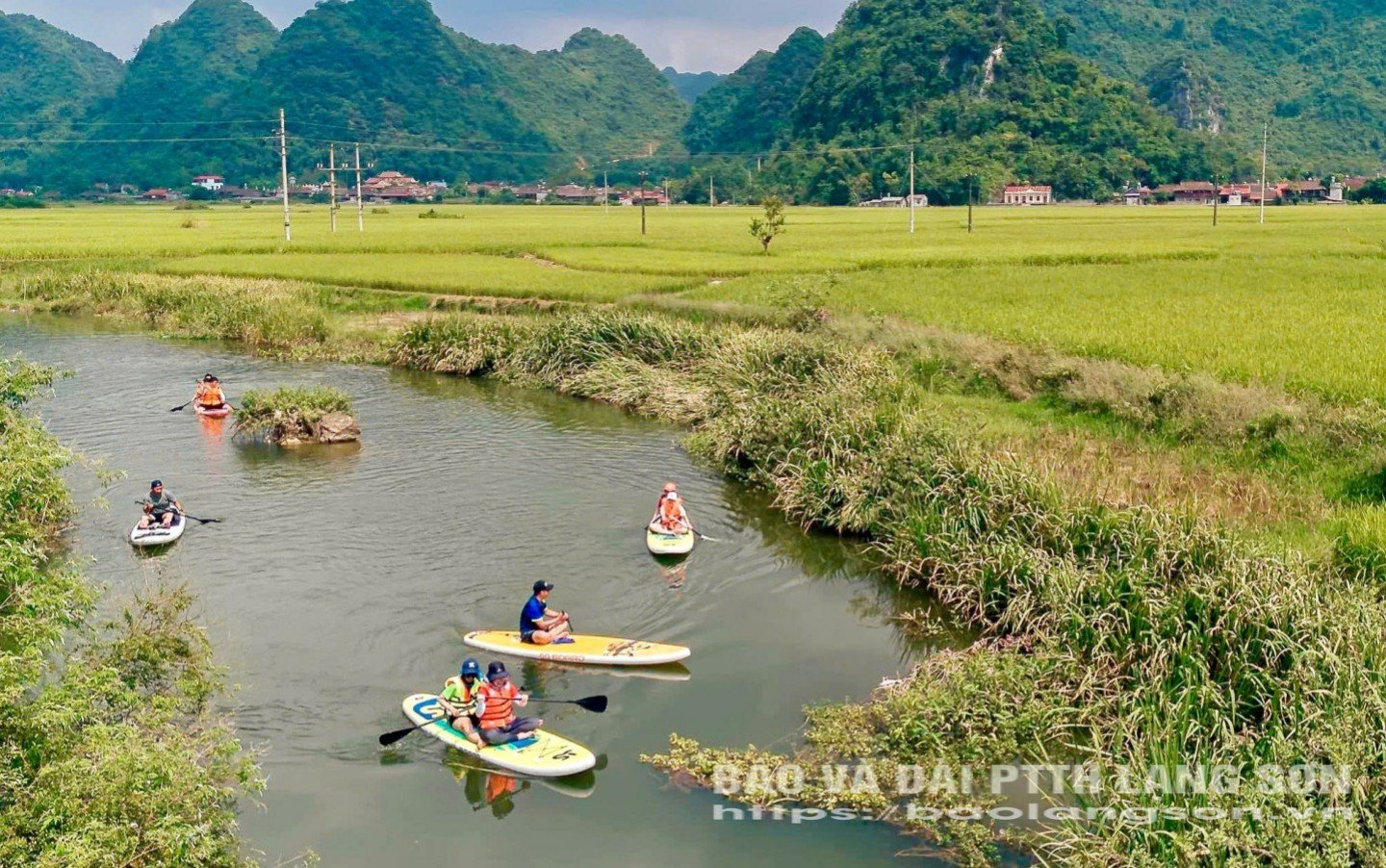 ភ្ញៀវ​ទេសចរ​ទទួល​បាន​បទពិសោធន៍​ជិះ​ទូក SUP នៅ​កណ្តាល​សមុទ្រ​ស្រូវ​ក្នុង​ពិធីបុណ្យ​ទេសចរណ៍