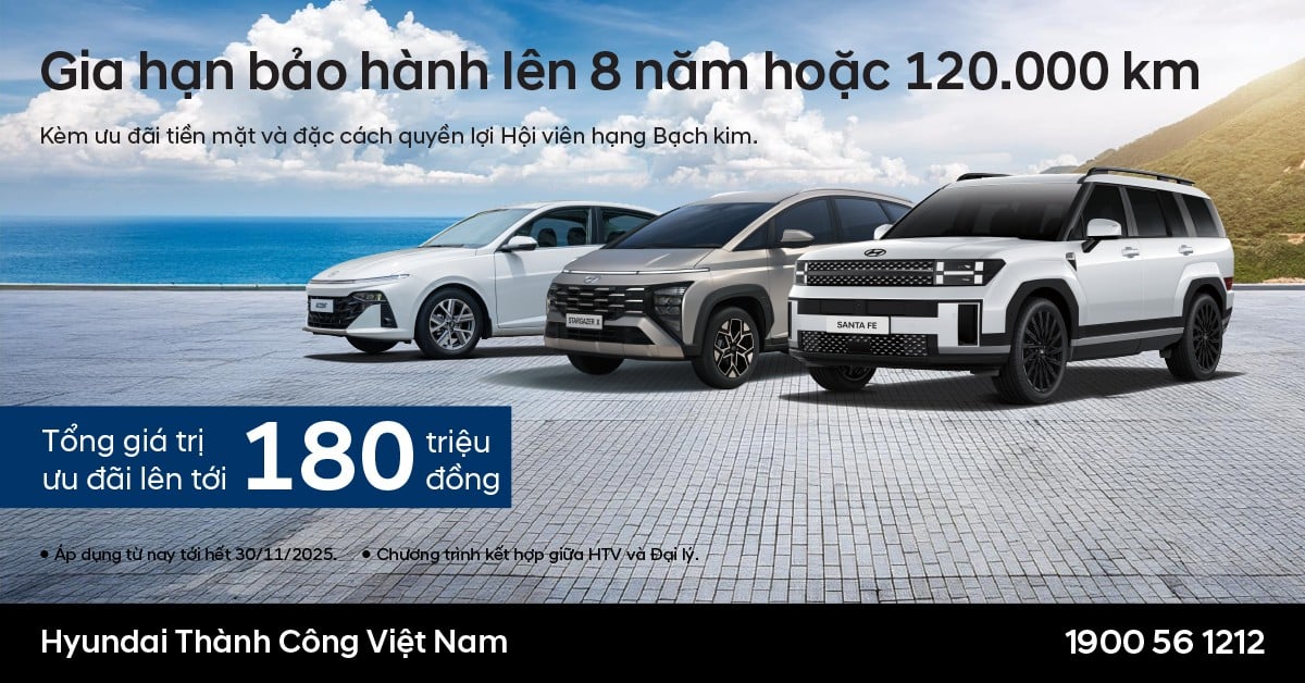 ក្រុមហ៊ុន Hyundai Thanh Cong បើកដំណើរការកម្មវិធីលើកទឹកចិត្តទ្វេរដង - ធ្វើឱ្យប្រសើរឡើងនូវការធានាដល់ 8 ឆ្នាំជាមួយនឹងជំនួយហិរញ្ញវត្ថុរហូតដល់ 200 លានដុង Hyundai Thành Công triển khai chương trình ưu đãi kép - Nâng bảo hành lên 8 năm kèm hỗ trợ tài chính lên tới 200 triệu đồng