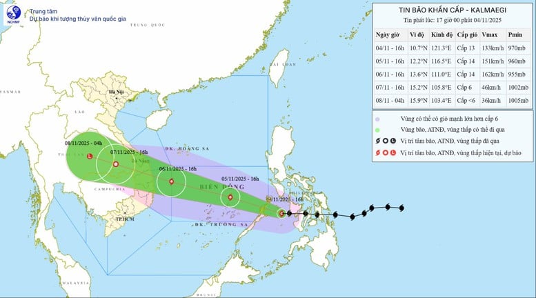 Bão KALMAEGI có cường độ rất mạnh, ảnh hưởng trực tiếp đến miền Trung- Ảnh 1.