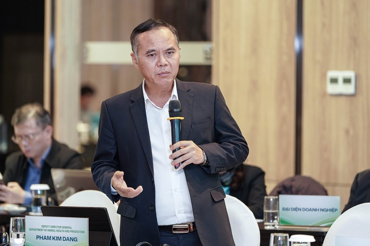 Ông Phạm Kim Đăng, Phó Cục trưởng Cục Chăn nuôi và Thú y phát biểu tại hội nghị. Ảnh: Bảo Thắng.