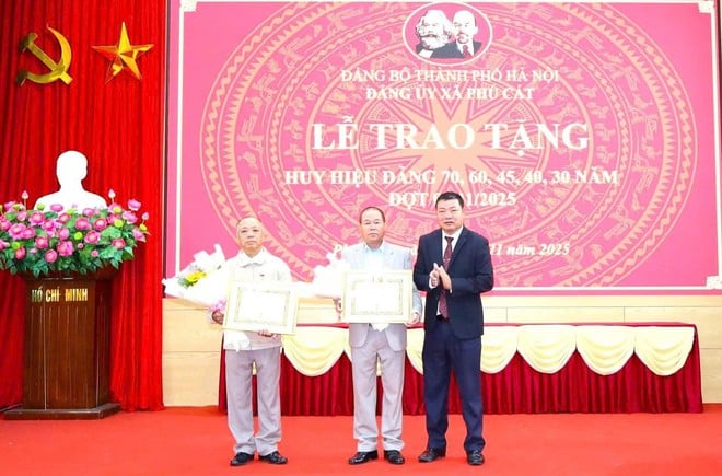 Ünnepélyes kitűzőátadó ünnepség november 7-én a Phu Cat községben - 4. kép. Trang trọng Lễ trao Huy hiệu Đảng đợt 7/11 tại xã Phú Cát- Ảnh 4.