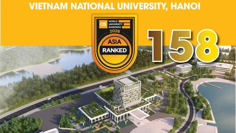 Position of Vietnam National University, Hanoi in QS Asia Rankings 2026.