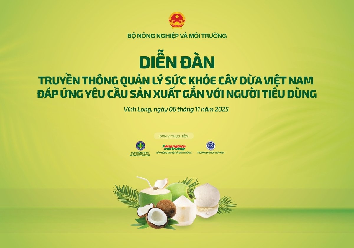 För att främja en hållbar utveckling av kokosnötsindustrin har jordbruks- och miljöministeriet lett organiseringen av ett kommunikationsforum om kokosnötsträdens hälsa. Hướng tới phát triển bền vững ngành dừa, Bộ Nông nghiệp và Môi trường đã chỉ đạo tổ chức diễn đàn truyền thông về quản lý sức khỏe cây dừa.