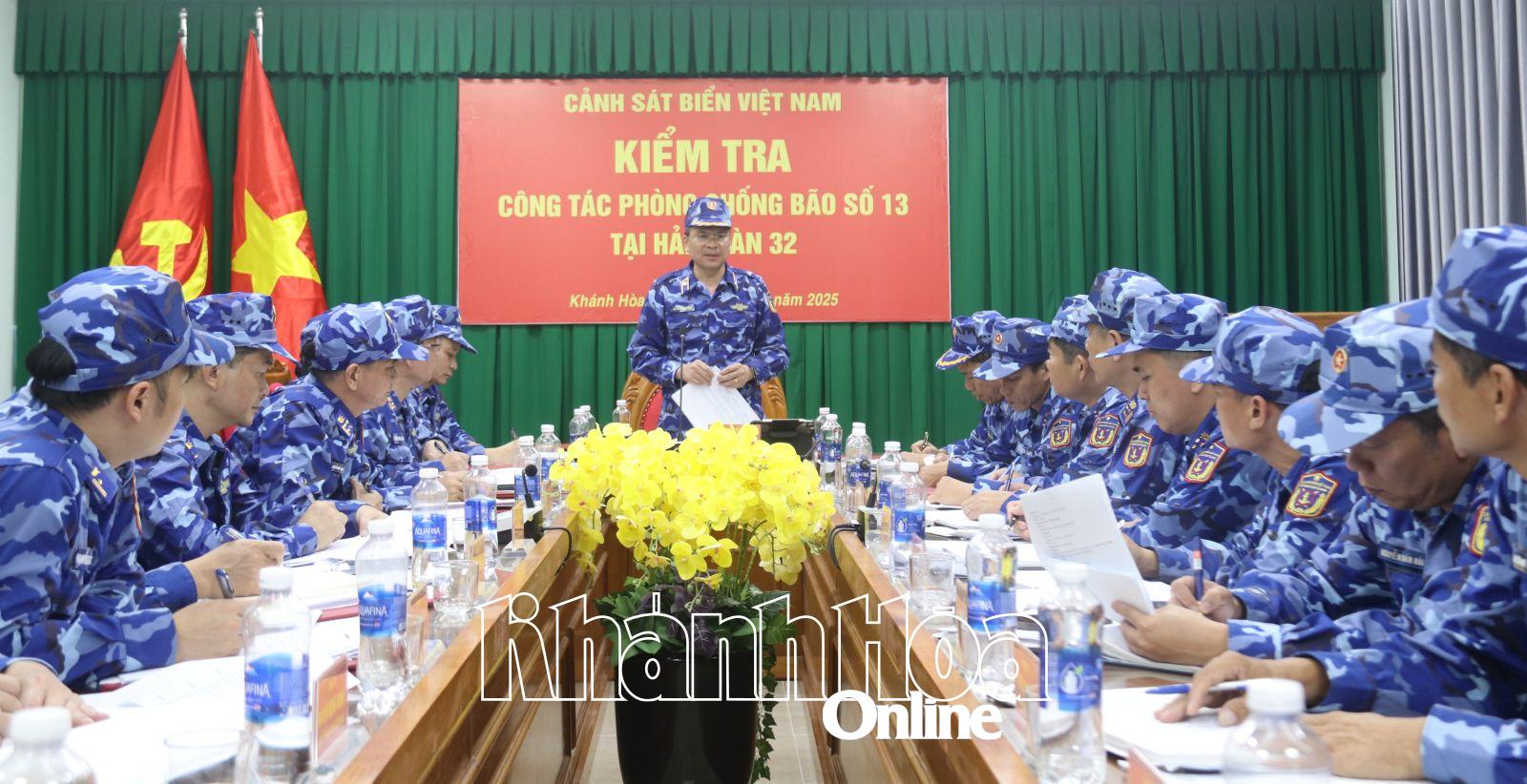 Thiếu tướng Lê Đình Cường phát biểu chỉ đạo tại buổi kiểm tra