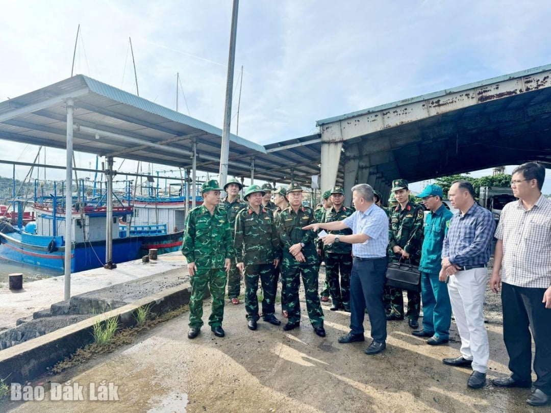 5군구의 지도자들은 부대와 지방과 함께 투이안동 사의 티엔짜우 어항을 시찰했습니다.