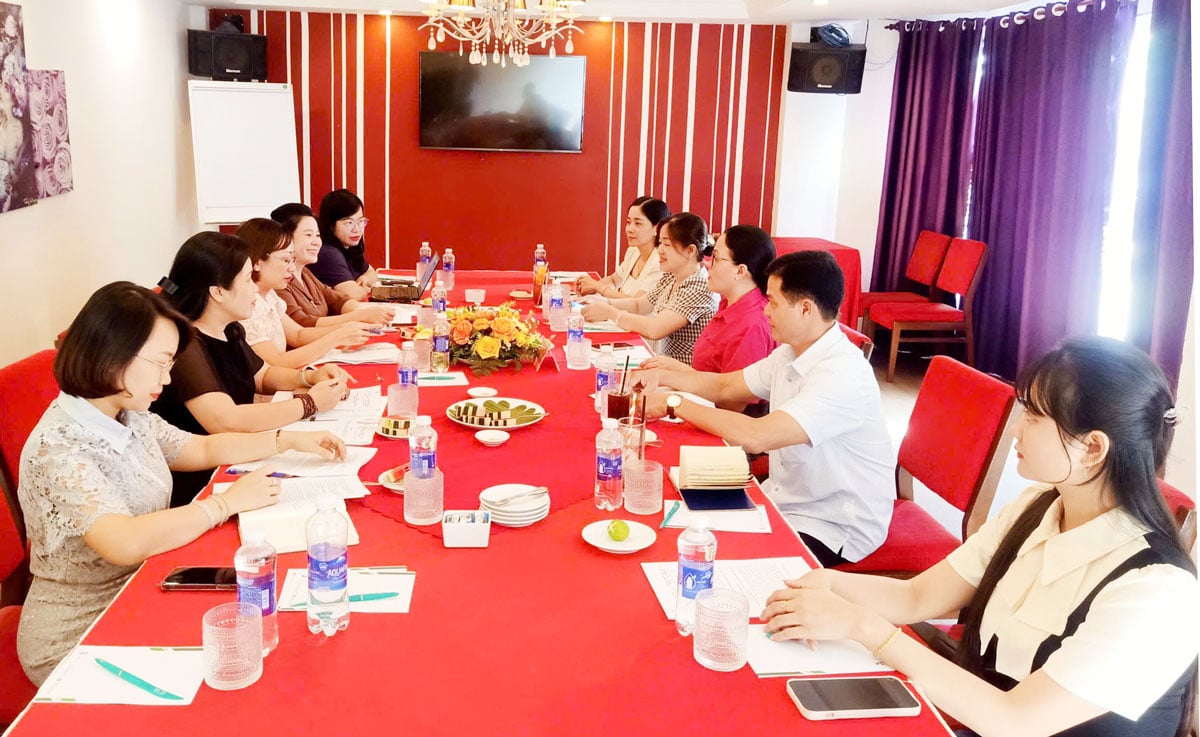 Vietnam National Administration of Tourism delegation working at BenTre Riverside Resort.