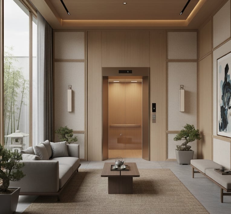 Elevadores residenciais estão se tornando cada vez mais populares em edifícios altos. Foto: Alphanam. Thang máy gia đình đang dần phổ biến đối với nhà cao tầng. Ảnh: Alphanam.