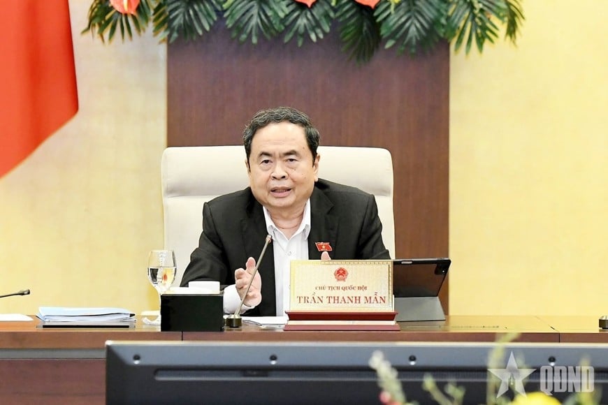 Zasedání předsedal předseda Národního shromáždění Tran Thanh Man. Foto: LAM HIEN