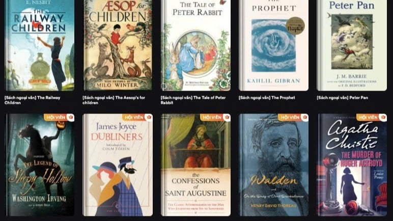 Một số tác phẩm nổi tiếng đang được ứng dụng tính năng đọc-dịch song song.