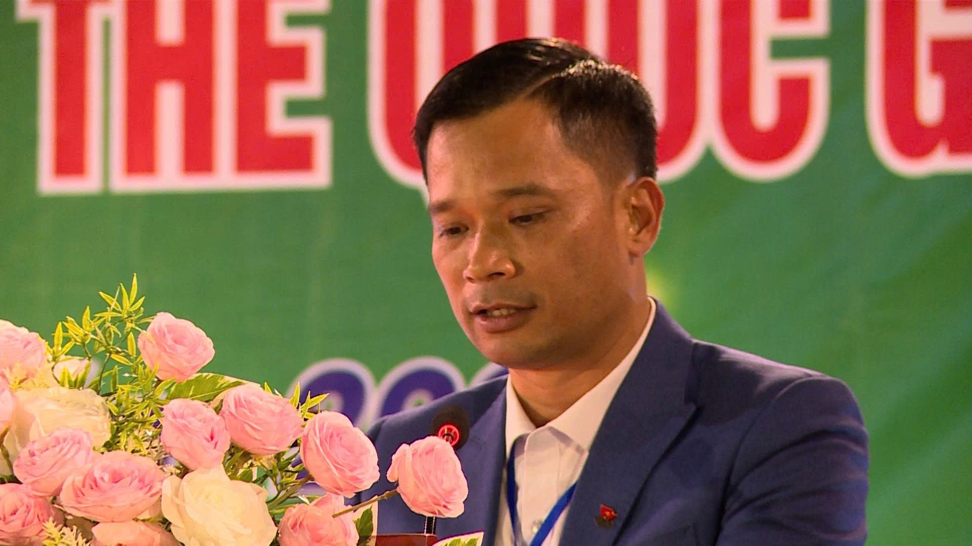 ສະຫາຍ ເຈີ່ນວັນກົງ, ຮອງຫົວໜ້າພະແນກວັດທະນະທຳ, ກິລາ ແລະທ່ອງທ່ຽວແຂວງ ກ່າວຄຳເຫັນທີ່ພິທີ.