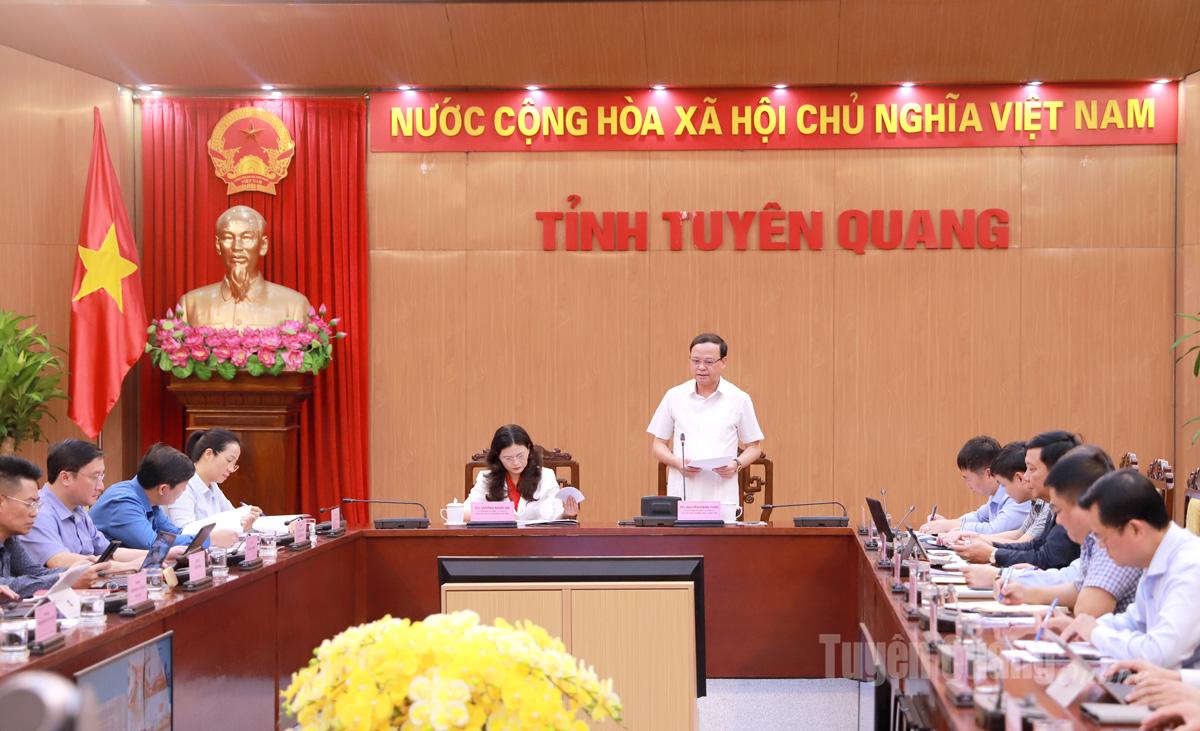 Phó Chủ tịch Thường trực UBND tỉnh Nguyễn Mạnh Tuấn phát biểu tại hội nghị.
