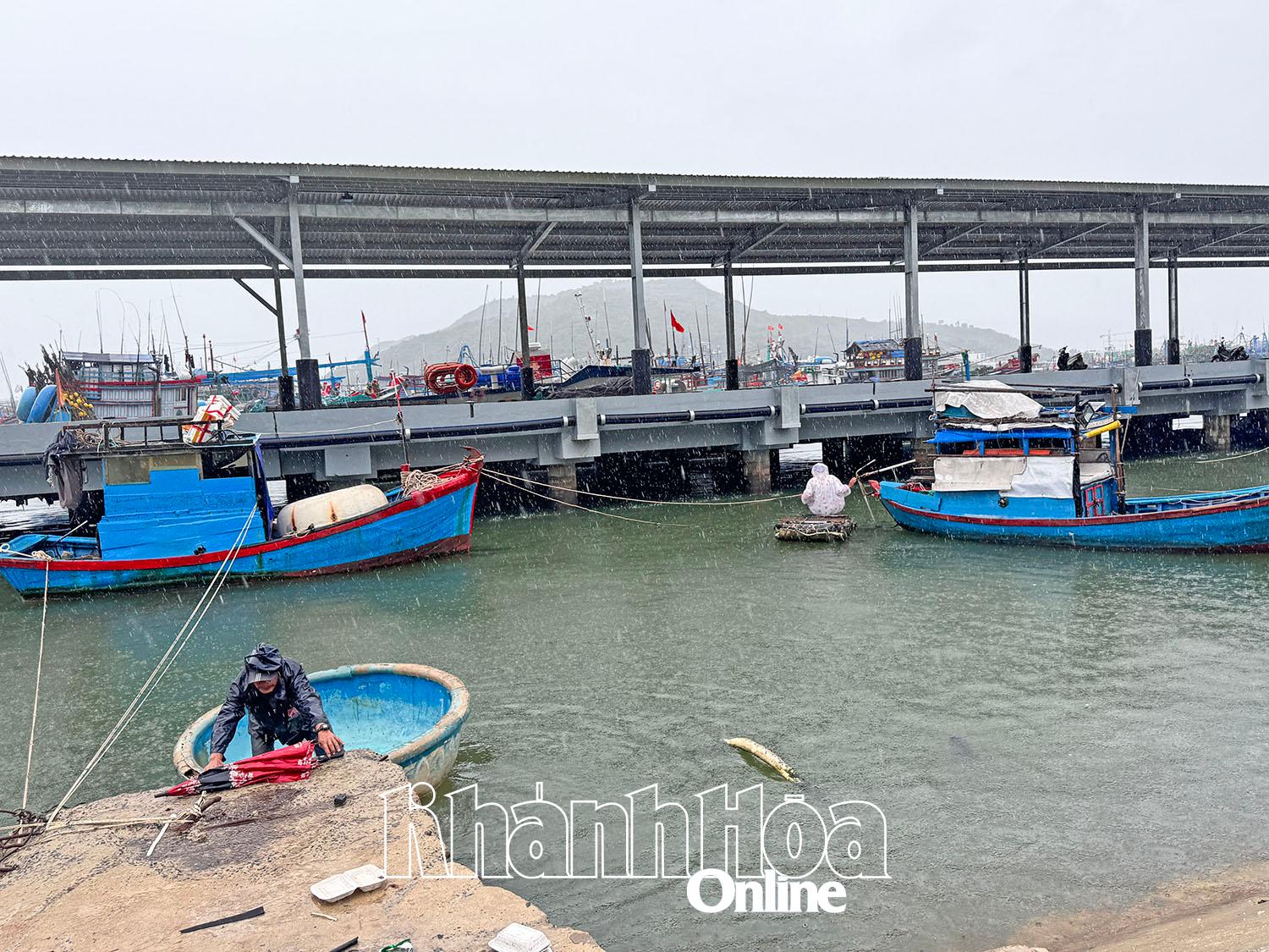 ប្រជាជនវួដ Nam Nha Trang កំពុងប្រញាប់ប្រញាល់បញ្ចប់ទូកចតនៅកំពង់ផែ Hon Ro។