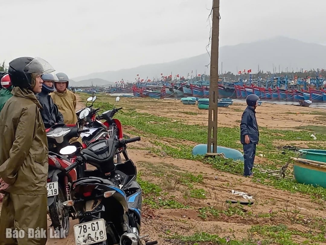 Tàu cá ở phường Hòa Hiệp đã cập bến tại neo đậu tàu thuyền Phú Thọ 3.