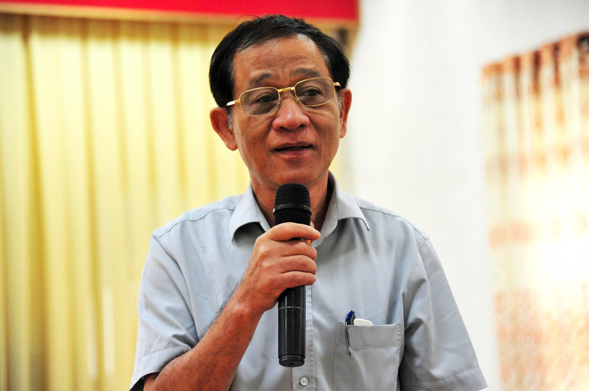 Docent Dr. Pham Anh Tuan talade vid forumet PGS.TS Phạm Anh Tuấn phát biểu tại Diễn đàn 'Truyền thông quản lý sức khỏe cây dừa Việt Nam đáp ứng yêu cầu sản xuất gắn với người tiêu dùng'. Ảnh: Phương Linh.