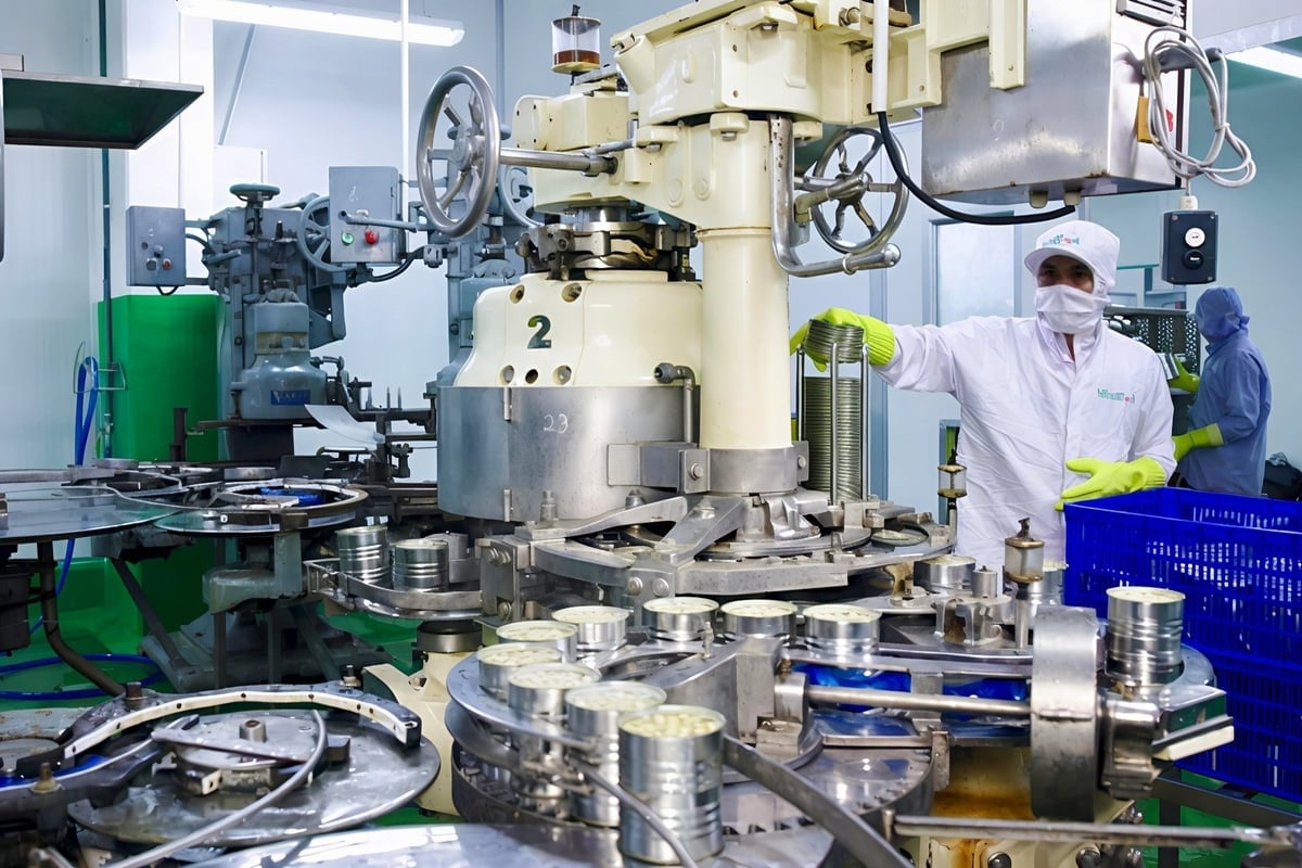 칸토시의 농산물 가공 부문은 빠르게 발전하여 많은 대기업의 투자와 생산 확대를 이끌고 있습니다. 사진: 김안 Lĩnh vực chế biến nông sản ở TP Cần Thơ phát triển mạnh, thu hút được nhiều doanh nghiệp lớn đầu tư, mở rộng sản xuất. Ảnh: Kim Anh.