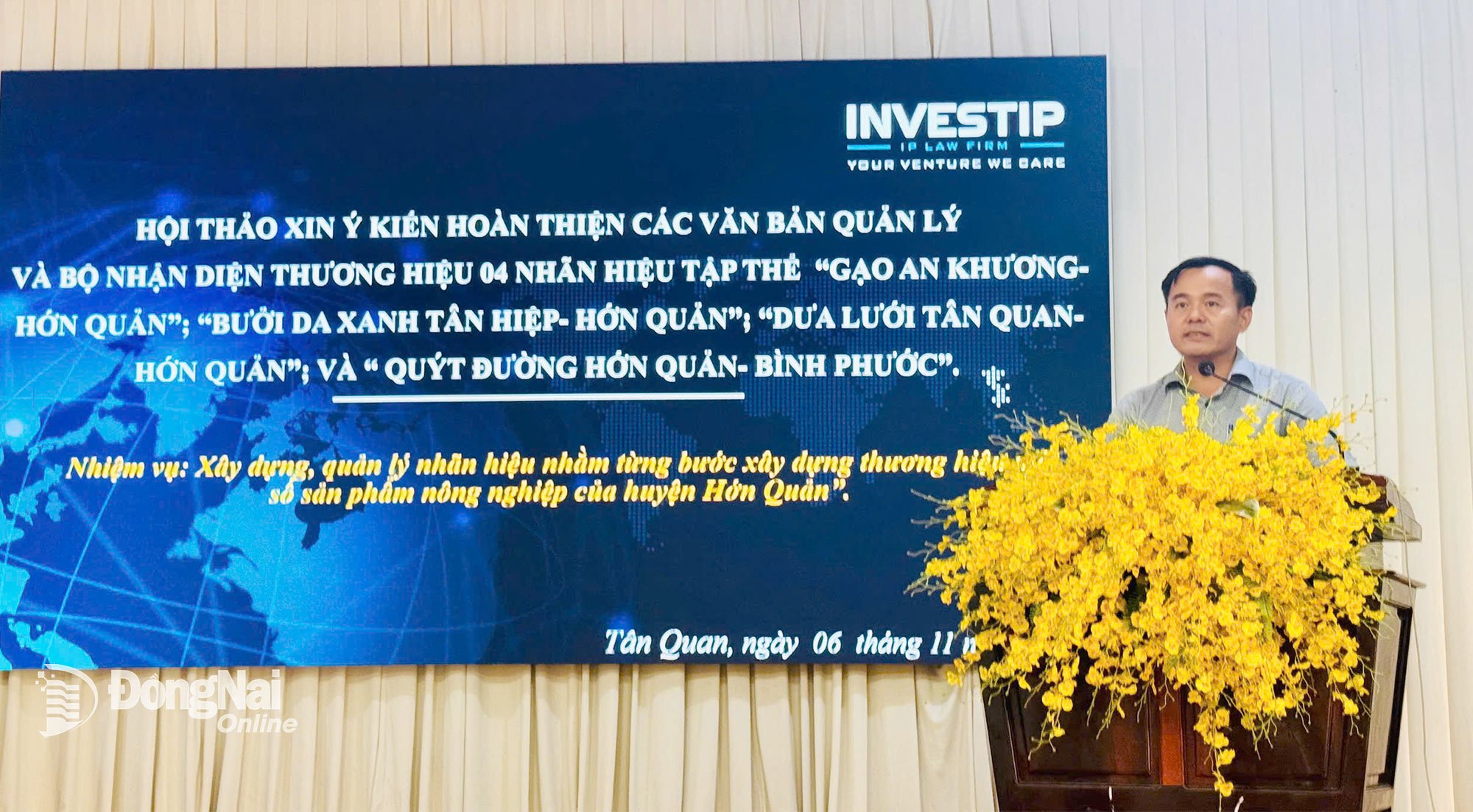 Na workshopu vystoupil pan Nguyen Thanh Phong, zástupce ředitele odboru vědy a technologií provincie Dong Nai. Foto: Hien Luong