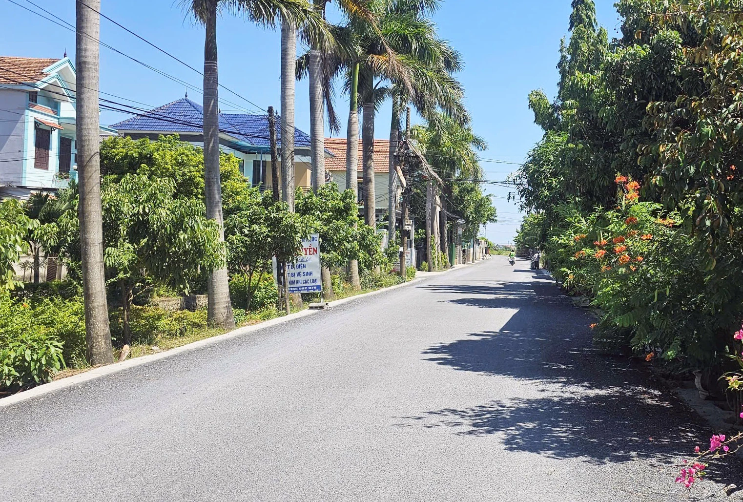Drumurile rurale din comuna Truong Ninh au fost modernizate, creând un peisaj verde, curat și frumos - Foto: L.C.