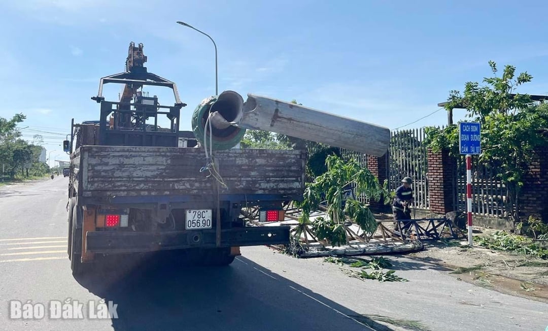 Skadade elstolpar och skyltar flyttas för att säkerställa trafik och stadsskönhet.