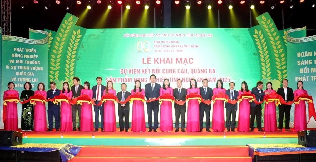 Конференция по вопросам связи спроса и предложения, продвижения сельскохозяйственной продукции Нгеан в 2025 году. Фото: Фам Туан. Hội nghị kết nối cung cầu, quảng bá sản phẩm nông nghiệp Nghệ An năm 2025. Ảnh: Phạm Tuân.