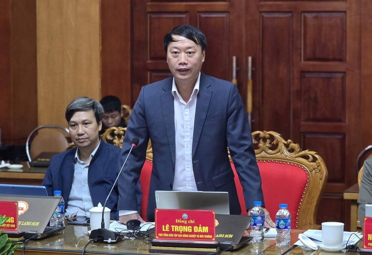 Tại buổi làm việc, đại diện lãnh đạo một số đơn vị của Bộ Nông nghiệp và Môi trường trao đổi, giải đáp các kiến nghị của tỉnh Lạng Sơn. Ảnh: Hoàng Nghĩa.