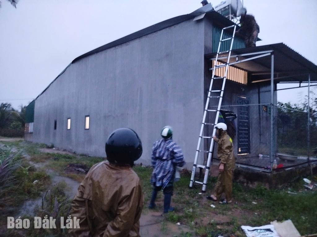 רשויות הקהילה של אאה קנופ מסייעות לאנשים לשפץ גגות בתים שנפגעו מסופות.