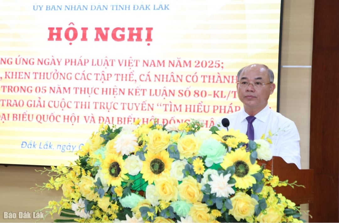 সম্মেলনে প্রাদেশিক পার্টি কমিটির সদস্য, প্রাদেশিক গণ কমিটির ভাইস চেয়ারম্যান কমরেড ট্রুং কং থাই বক্তব্য রাখেন।