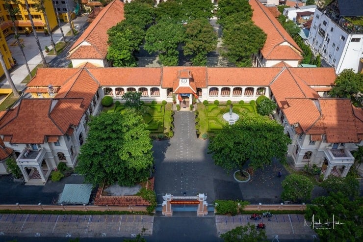 Le Hong Phong videregående skole for begavede sett ovenfra. Foto: Minh Hoa.