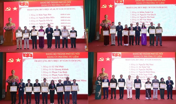 Sectorul Tu Liem: 103 membri de partid au primit insigne de partid pe 7 noiembrie - Fotografia 2. Phường Từ Liêm: 103 đảng viên nhận Huy hiệu Đảng đợt 7/11- Ảnh 2.