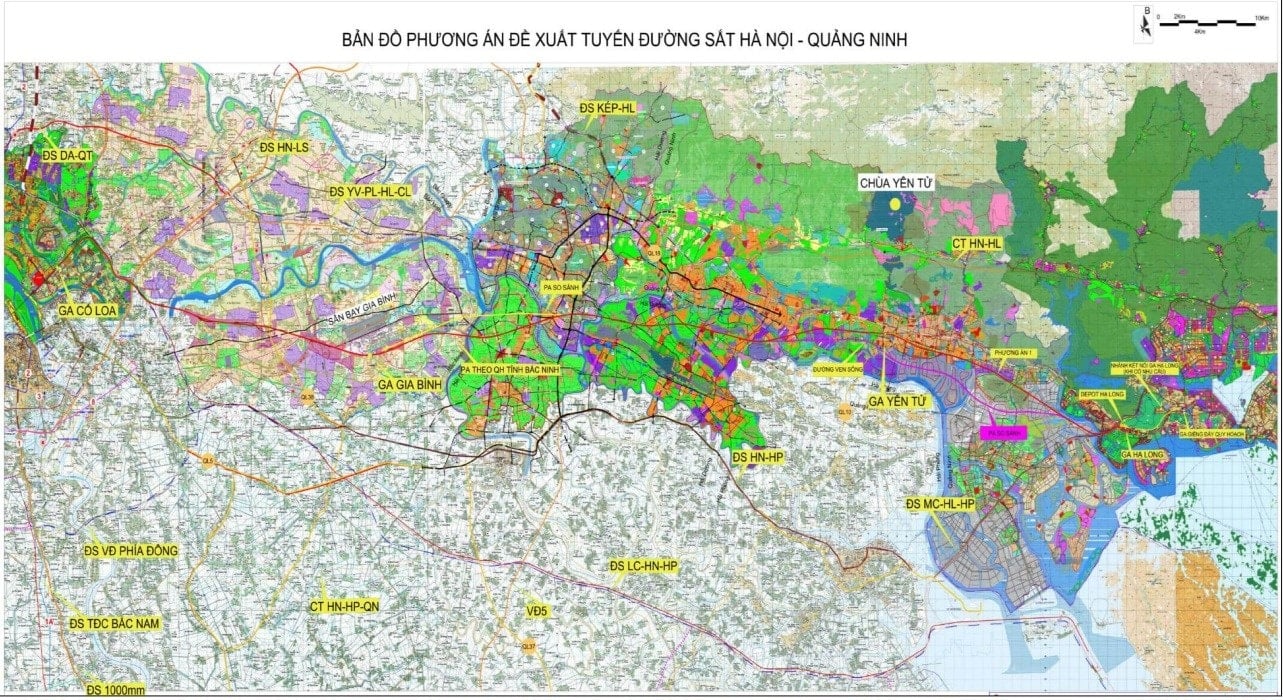 Hanoj - železniční trať Quang Ninh.