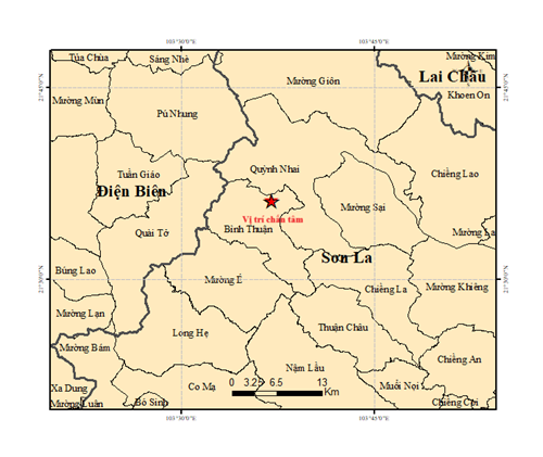 Lokasi gempa bumi di Son La.