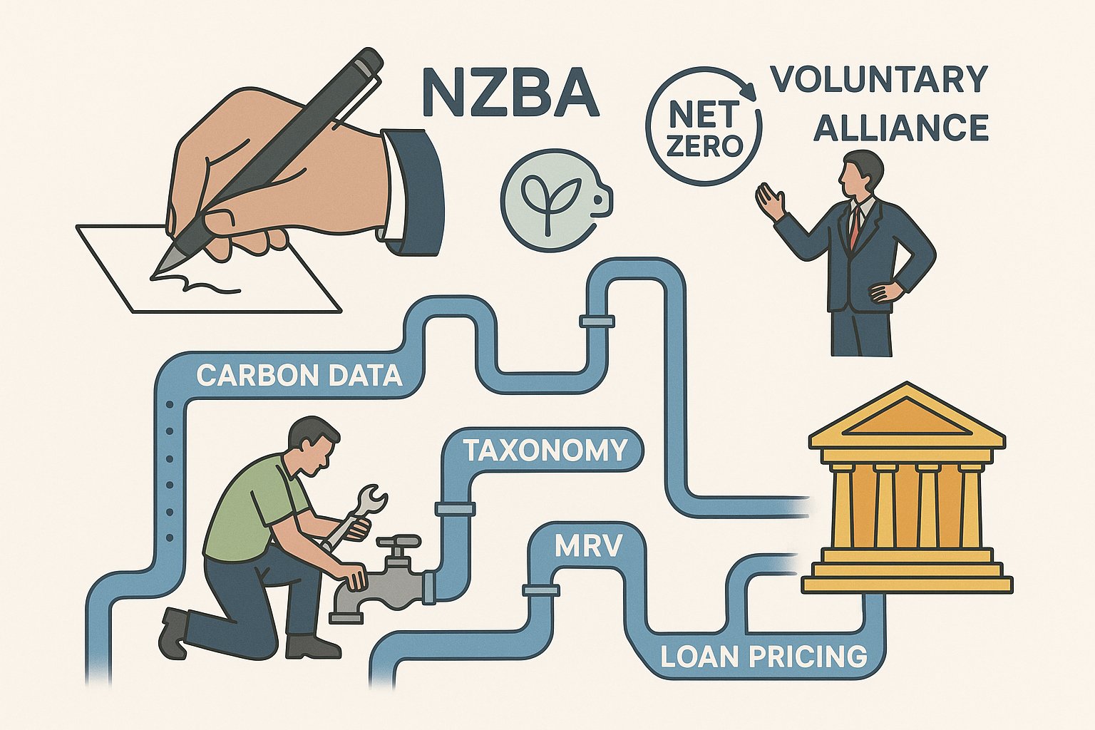 បន្ទាប់ពី Net Zero Banking Alliance (NZBA) បានប្រកាសពីការបិទរបស់ខ្លួន ទិន្នន័យកាបូនបានក្លាយជាការធានាថ្មីនៃភាពជឿជាក់ផ្នែកហិរញ្ញវត្ថុ។ រូបថត៖ LN. Sau Liên minh Ngân hàng phát thải ròng bằng 0 (NZBA) tuyên bố chấm dứt hoạt động, dữ liệu carbon trở thành đơn vị bảo chứng mới về uy tín tài chính. Ảnh: LN.