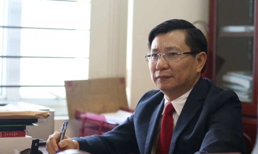 PGS.TS. Hoàng Anh Huy, Hiệu trưởng Trường Đại học Tài nguyên và Môi trường Hà Nội. Ảnh: Lan Chi.