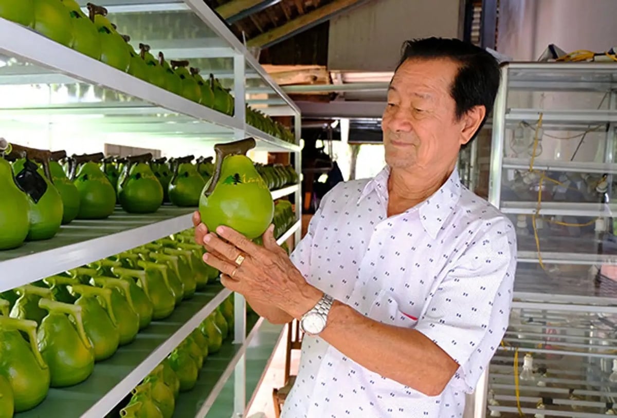 Hiện có nhiều không gian trưng bày sản phẩm OCOP thương hiệu địa phương như bưởi Tân Triều, hạt điều Vinahe, hạt điều Bà Tư...Ảnh: Hoàng Phúc.