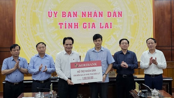 Agribank hỗ trợ Gia Lai 3 tỷ đồng khắc phục thiệt hại bão số 13