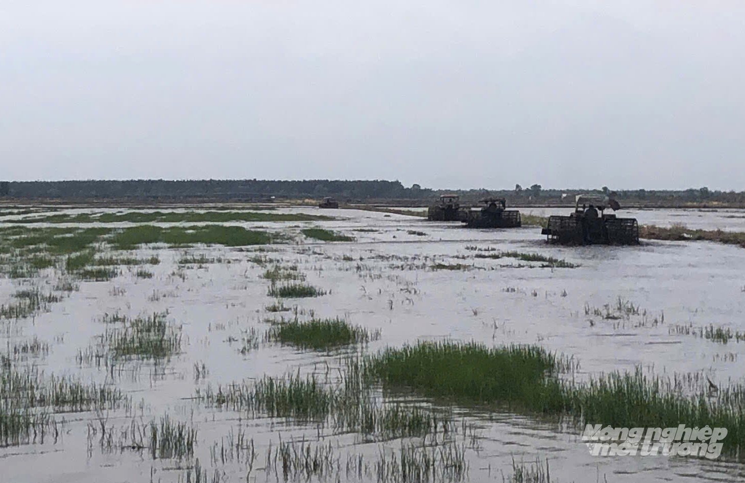 ກົນ​ໄກ​ໃນ​ເບື້ອງ​ຕົ້ນ​ໃນ​ການ​ຖົມ​ດິນ​ຢູ່​ສີ່​ແຍກ​ລອງ​ຊວຽນ. ພາບ: ເຈີ່ນຈັນ.