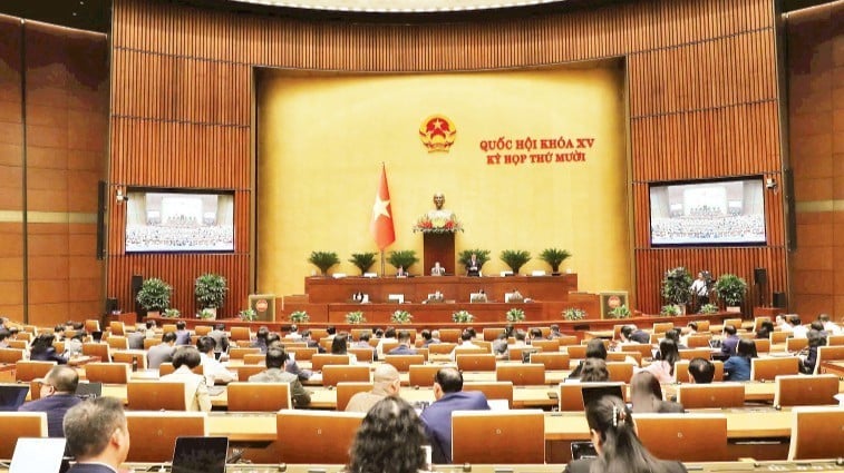 Scéna zasedání Národního shromáždění odpoledne 7. listopadu. (Foto: DANG ANH)