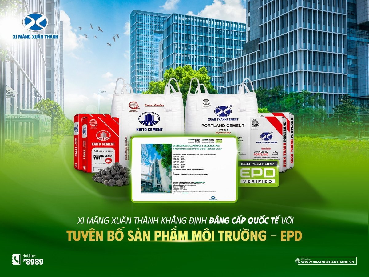 Xi Măng Xuân Thành khẳng định đẳng cấp quốc tế với Tuyên bố EPD. Ảnh: XMXT.