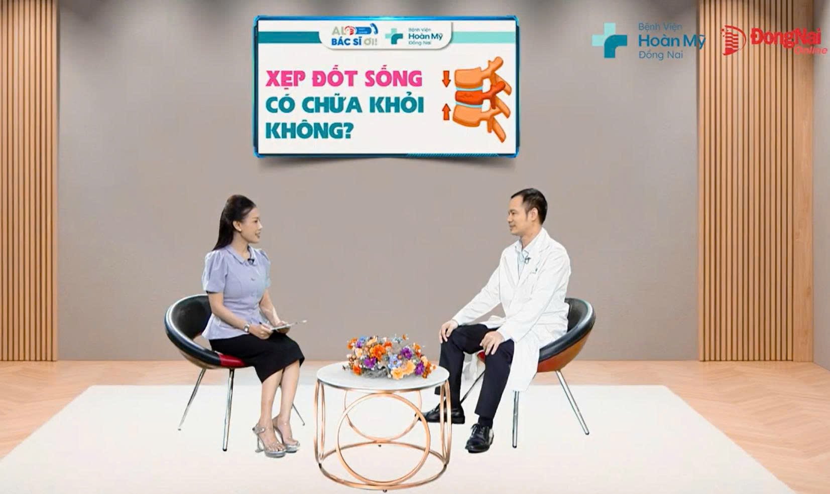 El programa “¡Hola, Doctor!” del periódico, radio y televisión Dong Nai emitirá una entrevista con el Dr. Ngo Xuan Dinh, especialista de segundo año y jefe de la Unidad de Neurología y Columna Vertebral del Hospital Hoan My Dong Nai. Foto: Bich Nhan