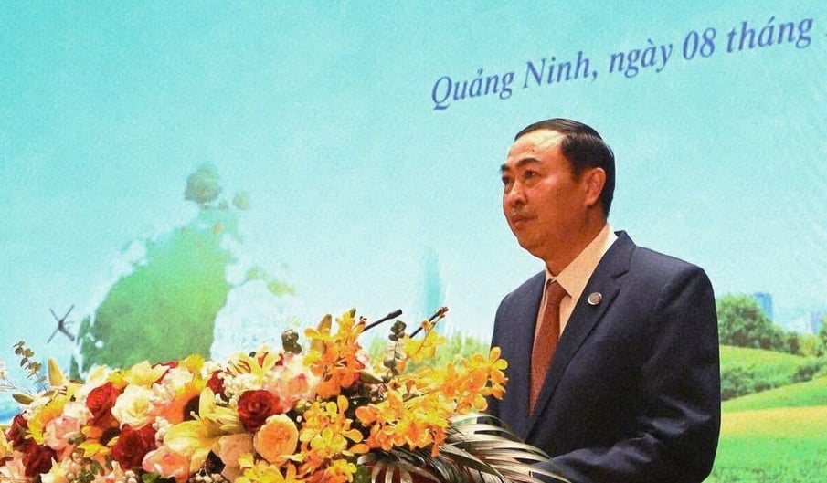 Ông Nguyễn Minh Sơn, Giám đốc Sở NN-MT Quảng Ninh phát biểu tại hội nghị. Ảnh: Nguyễn Thành.