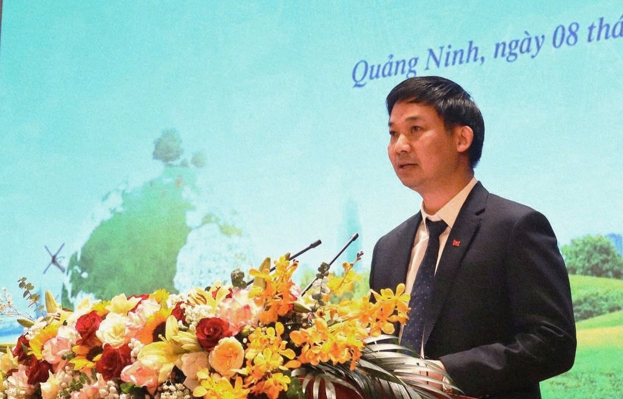 Ông Nguyễn Văn Công, Phó Chủ tịch UBND tỉnh Quảng Ninh phát biểu tại hội nghị. Ảnh: Nguyễn Thành.