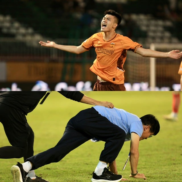 GĐKT Vũ Tiến Thành giải thích hành động bò dưới sân gây sốt, khi sao HAGL gỡ hòa nghẹt thở- Ảnh 1.