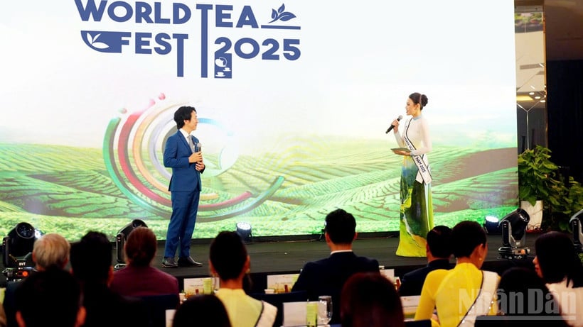 Representanten för organisationskommittén presenterade en översikt över den internationella tefestivalen - World Tea Fest 2025 vid presskonferensen.