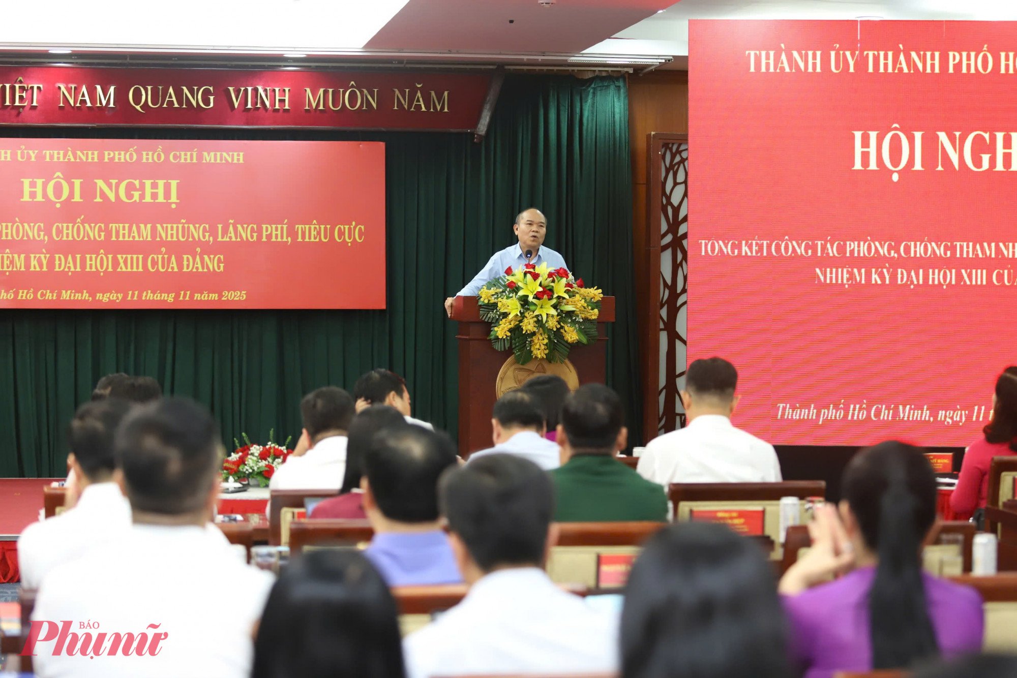 Hội nghị tổng kết công tác phòng, chống tham nhũng, lãng phí, tiêu cực nhiệm kỳ Đại hội XIII của Đảng do Thành ủy TPHCM tổ chức sáng 11/11