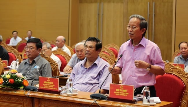 Nguyên Bộ trưởng Bộ Tài nguyên và Môi trường Mai Ái Trực phát biểu ý kiến trong một sự kiện. Ảnh: TL.