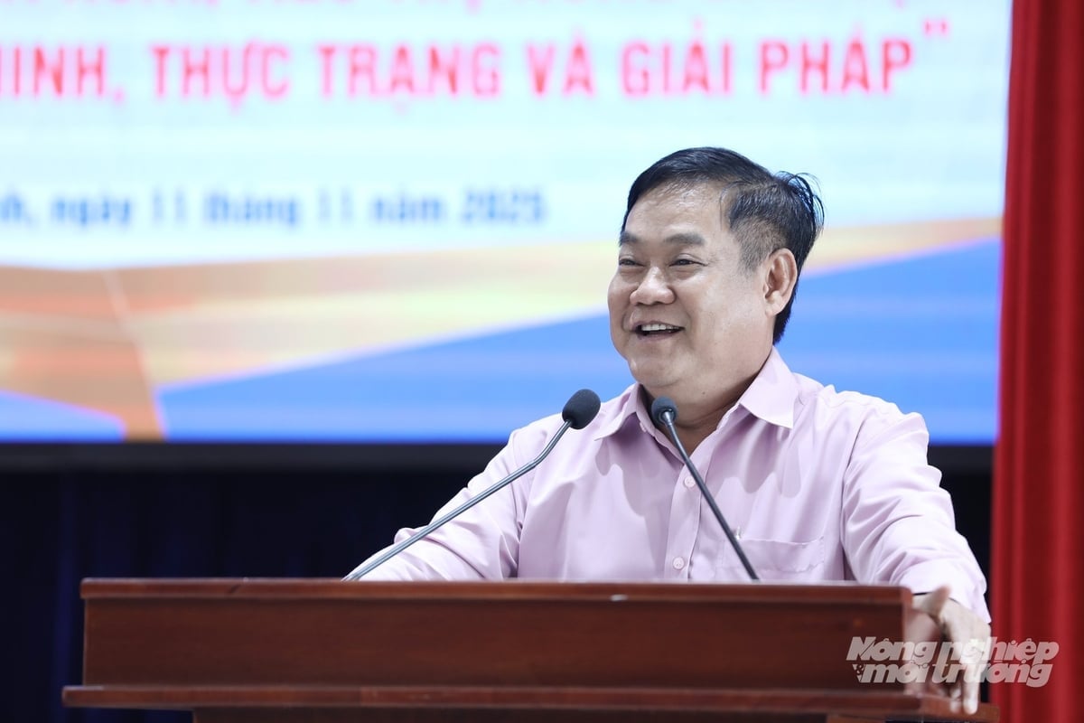 Ông Võ Thanh Giàu, Phó Giám đốc Sở Nông nghiệp và Môi trường TP.HCM phát biểu tại buổi tọa đàm. Ảnh: Nguyễn Thủy.