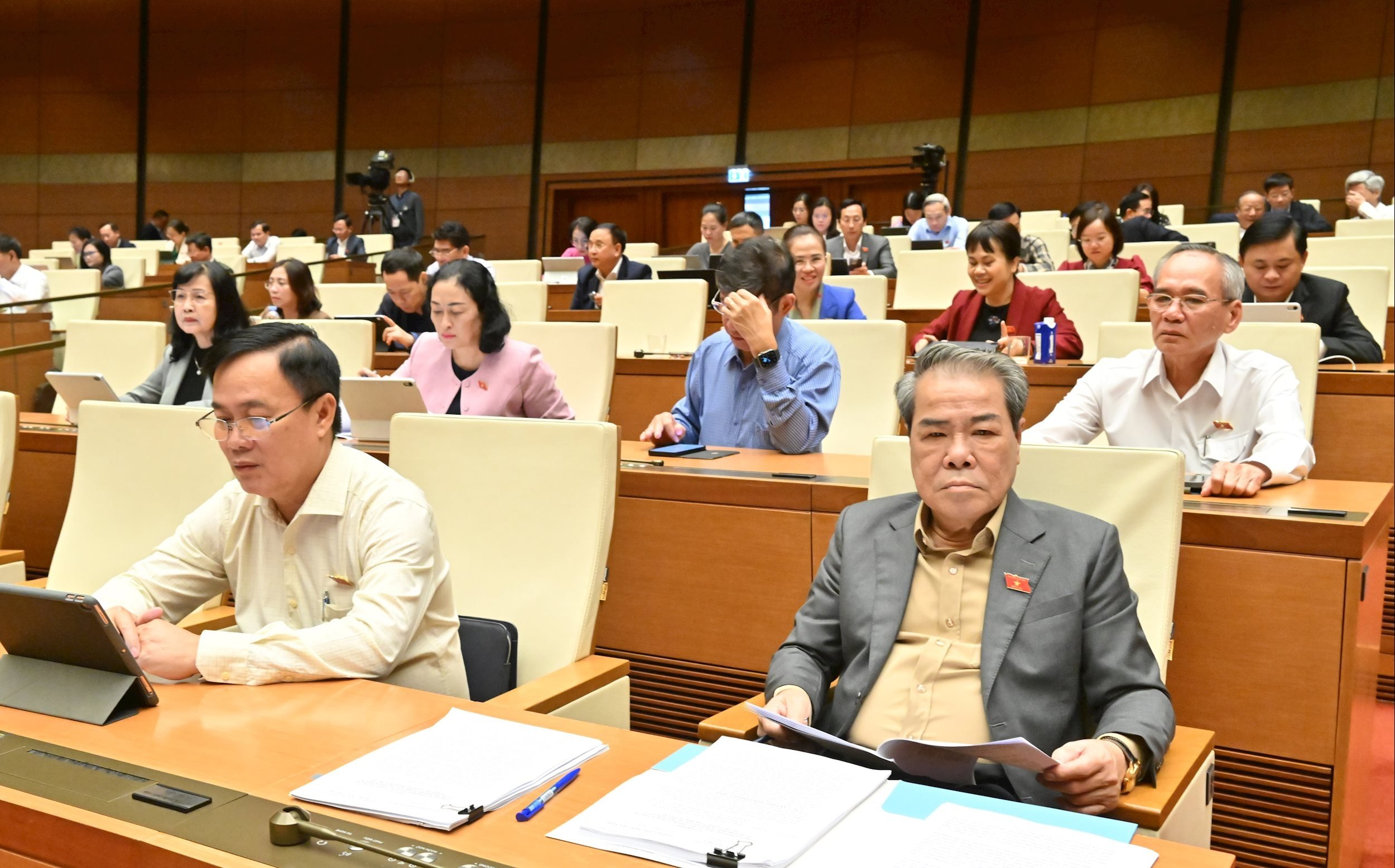 Afgevaardigden op de vergadering