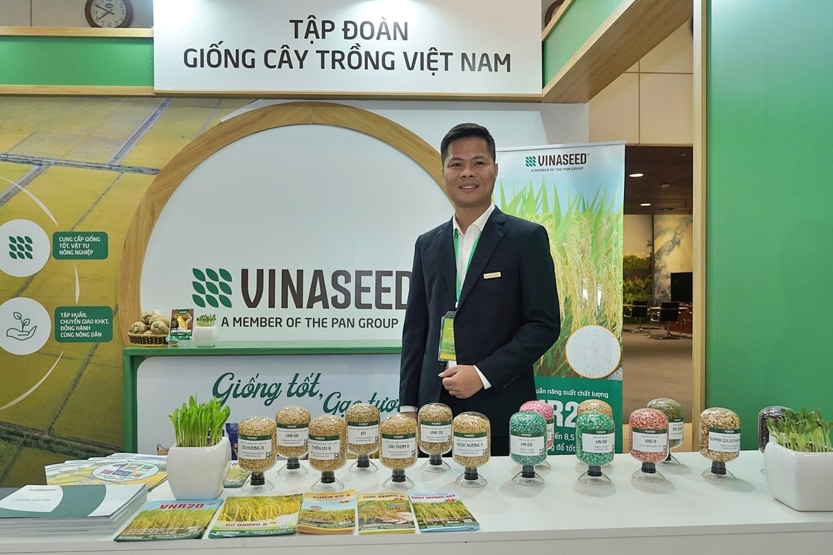Gian hàng của Vinaseed tại Lễ Kỷ niệm 80 năm ngành Nông nghiệp và Môi trường. Ảnh: Bảo Thắng.