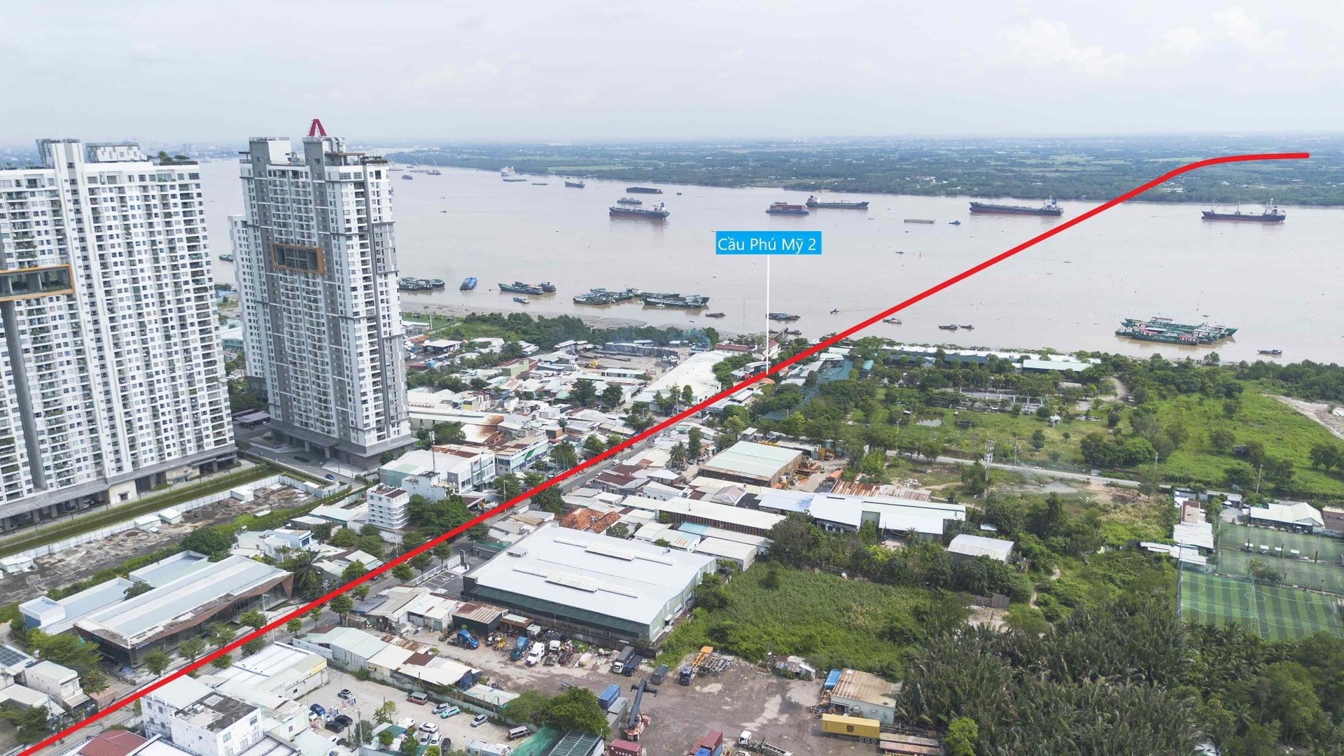 Die Phu My 2 Brücke soll den Verkehrsdruck auf den bestehenden Strecken verringern.