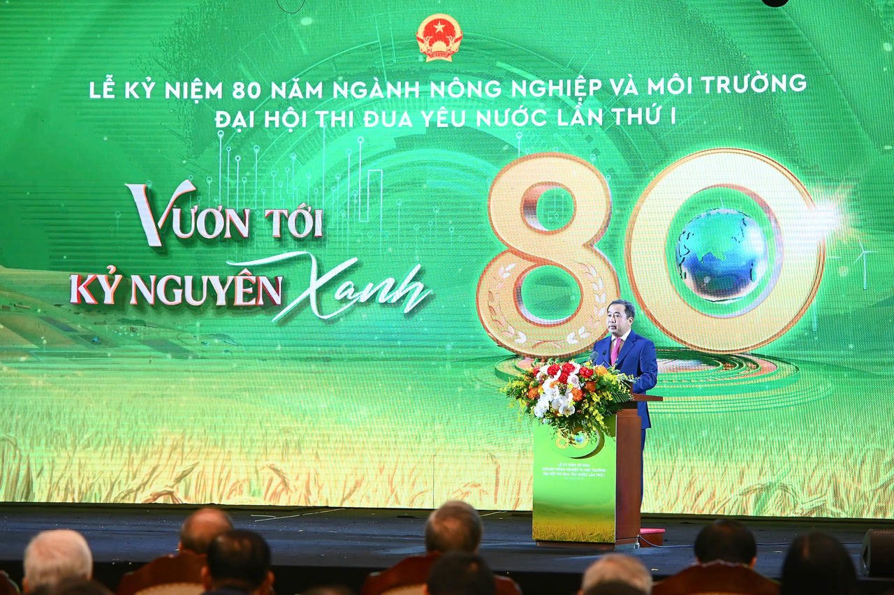 Lễ kỷ niệm 80 năm ngành Nông nghiệp và Môi trường vươn tới kỷ nguyên xanh.