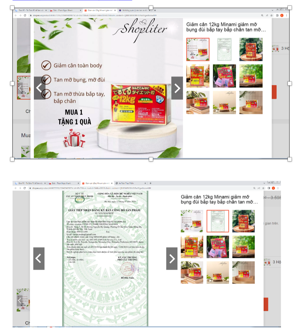 Cục An toàn thực phẩm phát hiện sản phẩm Giảm cân MINAMI giả mạo bản công bố- Ảnh 1.